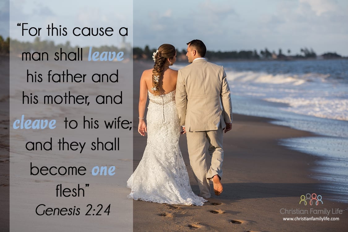 cleave to wife wedding on beach bible